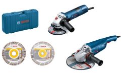 Bosch 06018C130A GWS 22-230 J + GWS 7-125 Haakse slijper set 230 mm en 125 + diamantschijven + 5 jaar dealer garantie!