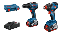 Bosch Blau Kombi-Pack GSR 18V-55 Akku-Bohrmaschine + GDX 18V-200 Akku-Drehteller 18V 4.0AH im L-Case 06019J2207