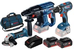 Bosch Blauw 3 Tool Kit 18V - 3 machines + 2 x accu 18V 5.0Ah Li-Ion Comboset 0615990M0W