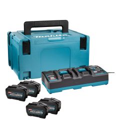 Makita Zubehör 191U42-2 Starter Set XGT DC40RB Doppelladegerät + 4 x Akku BL4050F 40V Max 5.0Ah in MBox