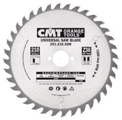 CMT HM-Sägeblatt zum Abstechen/Schießen 210 x 30 x 36T