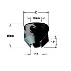 CMT Aufsteckmuffe 45° 20mm rechts