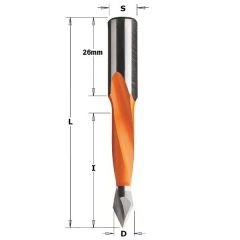 CMT Dreifachbohrer spitz 5mm, Schaft 10x26 rechts