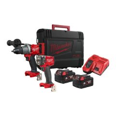 Milwaukee 4933478767 M18 FPP2T2-502X Powerpack 18V 5,0Ah Li-Ion - M18FPD2 Klopboor + M18FIW2F12 1/2 Slagmoersleutel in koffer