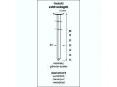 Haubold Befestigung 505849 Asphaltnägel CW 3,0 x 22 mm verzinkt 3000 Stück