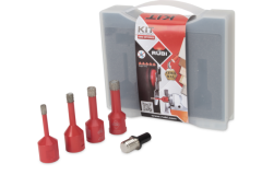 Rubi 50938 Mini Dry Gres Kit - SET WAX DROOGBOREN 6,8,10,12 ADAPTER