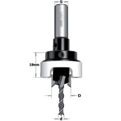 CMT Kegelsenker mit Tiefeneinstellung 12mm, Schaft 10mm, D3: 4mm