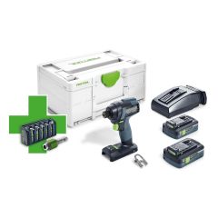 Festool 577191 TID 18 HPC4,0 I-Plus 18V Li-Ion accu slagschroevendraaier set 2x 4,0Ah in systainer + Promo bitcassette