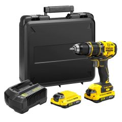 Stanley SFMCD721D2K FATMAX® V20 Akku-Schlagbohrmaschine 18V 2.0Ah BRUSHLESS