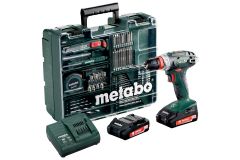 Metabo 602217880 BS 18 Quick set accu boor-/schroefmachine set 18V Li-Ion (2x 2.0Ah accu) + 73 delige accessoire set in koffer