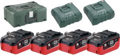 Metabo Zubehör 685111000 Akku-Pack 4 x 18V LiHD 6,2Ah 2 x Ladegerät ASC Ultra in Metaloc