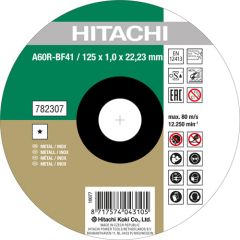 Hitachi Zubehör 782306-25 A60R-BF41 Trennscheibe für Edelstahl/Metall 115 x 1 mm pro 25 Stück