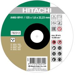 Hitachi Zubehör 782311 A46U-BF41 Trennscheibe für Edelstahl/Metall 115 x 1,6 x 22,23 mm pro 25 Stück