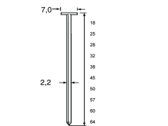 Dutack 5220034 TN22 T-Nägel Verzinkt 18mm 2000 Stück