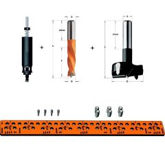 CMT Universal-Einschlagbohr- und Vergusslehre mit Bohradapter, Bohrer 5mm und Vergussbohrer 35mm