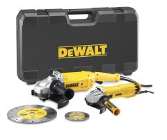 DeWalt DWE492SDT-QS Haakse slijper Set - 230 mm 2200 Watt + 125 mm 1000 Watt