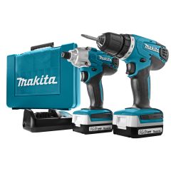 Makita DK1497 - DF347D Accuboor + TD126D Slagschroever 14,4V 1,3 AH Li-ion