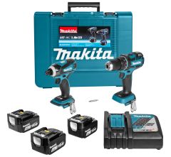 Makita DLX2116TX1 Comboset 14,4V 5,0Ah Li-Ion - DDF470 Accuboor + DTD134 Slagschroever 3 x accu