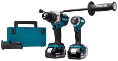 Makita DLX2176TJ - DHP481 Accuklopboor + DTD154 Slagschroever 18V 5,0 AH Li-ion