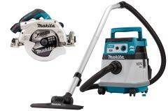 Makita DLX2383UX1 Combiset 2 x 18V met AWS - DHS900 cirkelzaag 235mm + DVC157L stofzuiger 