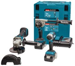 Makita DLX3155TJ Komboset 18V 5.0Ah Li-Ion - DDF486 Akku-Bohrschrauber + DGA504 Akku-Winkelschleifer + DTD153 Schlagschrauber in Makpac