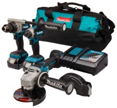 Makita DLX3156TX1 Kombi-Set 18V 5,0Ah Li-Ion - DDF486 Akku-Bohrschrauber + DGA508 Akku-Schärfer + DTD153 Schlagschrauber in Tasche