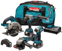 Makita DLX4156TX1 Kombo-Set 18V 5.0Ah Li-Ion - 4 Maschinen im Werkzeugtasche