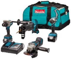 Makita DLX4157TX1 Combo Set 18V 5.0Ah Li-Ion - 4 Maschinen in Werkzeugtasche