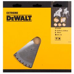 DeWalt Zubehör DT4320-QZ DT4320 HM-Sägeblatt 216 x 30 x 48T Wechselzahn, negativ 5°