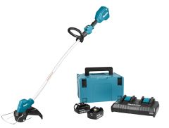 Makita DUR189PTE1 DUR189Z1 Akku Trimmer 18V + Starterset 197629-2 (2 x 5,0 Ah Akku und Duo-Schnellladegerät)