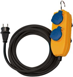 Brennenstuhl 1151740010 Bouwplaatsen-kabel IP54 met contactdozenblok 10m zwart H07RN-F 3G1,5