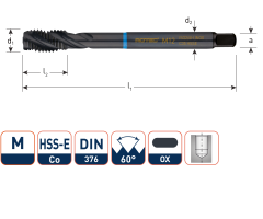 Rotec 331.2000C HSS-E INOX Maschinengewindebohrer BL DIN 376C/40° M20x2,5 VAP
