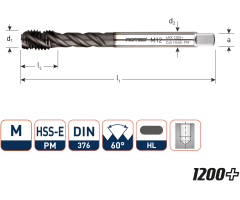 Rotec 336.1800C HSS-E PM 1200 machinetap BL DIN 376C/45° M18x2,5