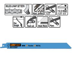 CMT JS1122EF Stichsägeblätter 5 Stück Bi-Metall 225mm x 0.9 x 18TPI Anwendung: dünne Bleche (1.5-4mm); Rohre und Profile.