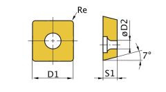 Optimum 713441763 SCMT09T304 Äußere quadratische Schneidplatte