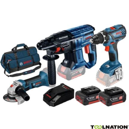 Bosch Blauw 3 Tool Kit 18V - 3 machines + 2 x accu 18V 5.0Ah Li-Ion Comboset 0615990M0W - 1