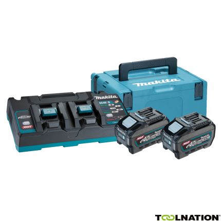 Makita Zubehör 191U00-8 Starter Set XGT DC40RB Doppelladegerät + 2 x Akku BL4040 40V Max 4.0Ah in MBox - 1