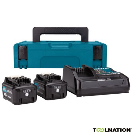 Makita Zubehör 197641-2 Starterkit - 2 x Akku BL1040B DC10SB Ladegerät 12 Volt 4,0 AH Li-ion in MBox 1 - 2