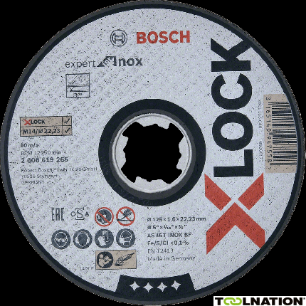 Bosch 2608619260 X-LOCK Doorslijpschijf Expert for Inox 115 mm x 1,6 mm AS 46 T INOX BF - 2