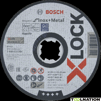 Bosch 2608619263 X-LOCK Doorslijpschijf Expert for Inox + Metal 115 mm AS 60 T INOX BF - 2