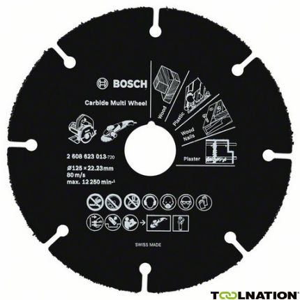 Bosch 2608623013 Carbide Doorslijpschijf hardmetaal Multi Wheel 125 mm - 1