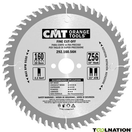 CMT HM-Sägeblatt fein gezahnt 160 x 20 x 56T - 5