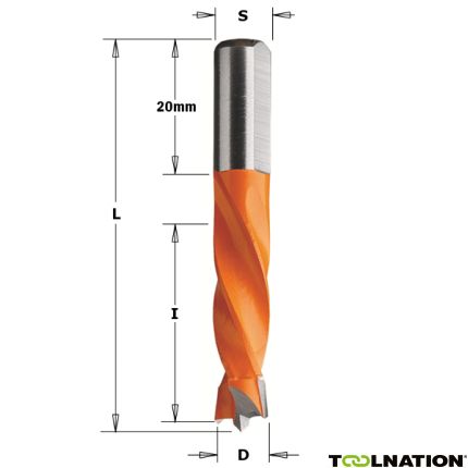 CMT Dreifachbohrer HM 8 x 8 x 55,5 mm Rechts - 1