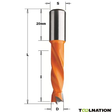 CMT Dreifachbohrer HM 4mm, Schaft 10x20 rechts - 1