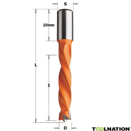 CMT Dreifachbohrer 4mm, Schaft 10x20 rechts - 1