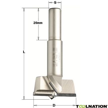 CMT Zylinderkopfbohrer Diamant 15mm, Schaft 10x26, links - 1