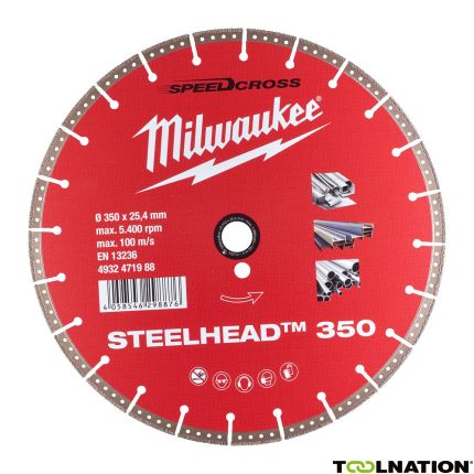 Milwaukee Zubehör 4932471988 Steelhead 350 Diamantscheibe für Metall 350 x 25,4 mm - 1