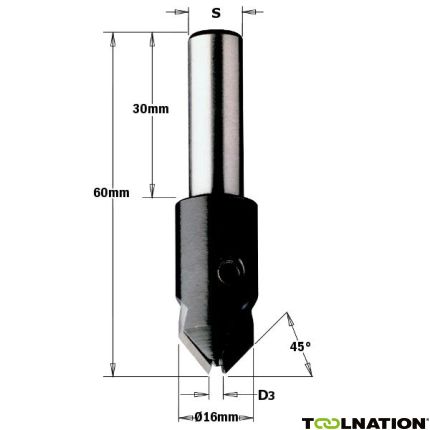 CMT Kegelsenker linker Schaft 10 x 30 D3: 4mm - 1