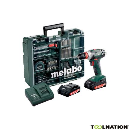 Metabo 602217880 BS 18 Quick set accu boor-/schroefmachine set 18V Li-Ion (2x 2.0Ah accu) + 73 delige accessoire set in koffer - 1