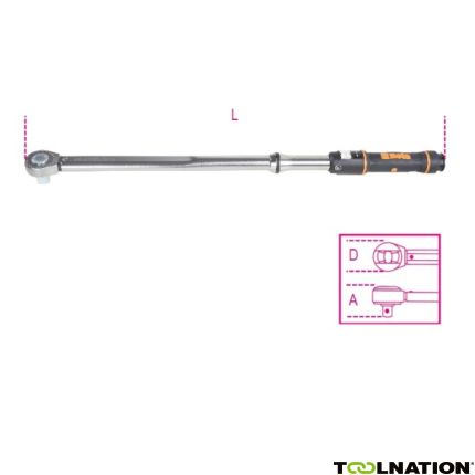 Beta 006670020 667N/20 Drehmomentschlüssel Mechanisch 40 - 200 Nm 1/2 Länge 470 mm - 1